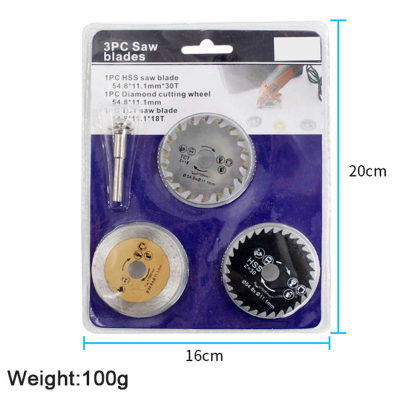 SET 3 Disc Lemn sau plastic  cu Tija 6mm