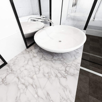 Set 4 X Autocolant Marmura ALBA 60 x 200 Autoadeziv Rezistent pentru Mobila