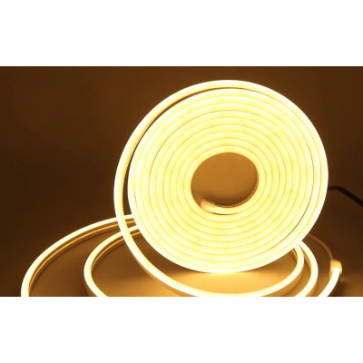  Banda Led neon flexibila 12V lumina ALB CALD 5 metri Q DT05