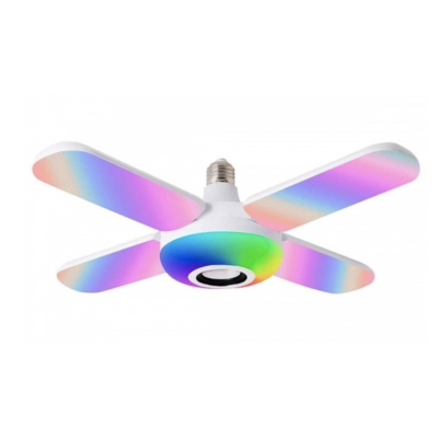 Bec cu patru brate lumina multicolora functie muzicala prin bluetooth si telecomanda