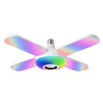 Bec LED 4 elice RGB boxa incorporata bluetooth telecomanda