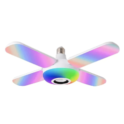 Bec LED 4 elice RGB boxa incorporata bluetooth telecomanda