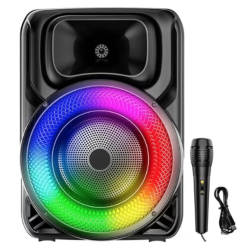 Boxa portabila cu microfon ZQS 8147 de 45W BT/FM/USB/AUX RGB 8 inch