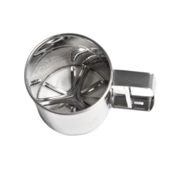 Cana cu sita pentru cernut faina,zahar pudra inox 250 gr