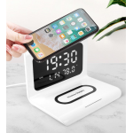 Ceas cu afisaj digital si alarma cu statie de incarcat wireless si incarcare rapida.