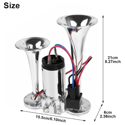 Claxon Chrome SL 1020 cu 2 goarne si compresor putere 12V