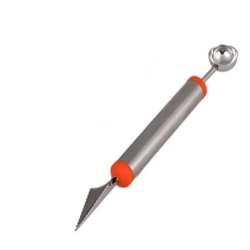 Cutit de sculptat cu lingurita de fructe cu dubla utilizare din otel inoxidabil