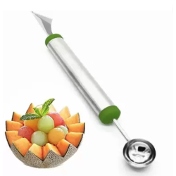 Cutit de sculptat cu lingurita de fructe cu dubla utilizare din otel inoxidabil