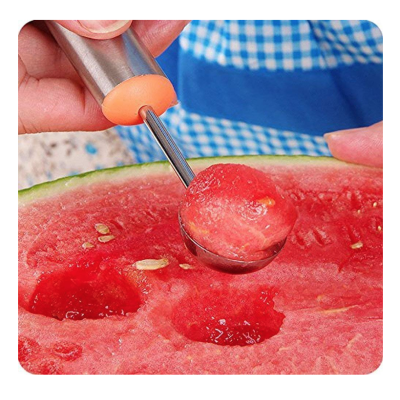 Cutit de sculptat cu lingurita de fructe cu dubla utilizare din otel inoxidabil