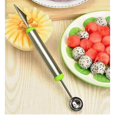 Cutit de sculptat cu lingurita de fructe cu dubla utilizare din otel inoxidabil