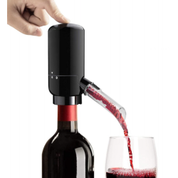 Dispenser si Aerator Electric pentru Sticla de Vin LED Negru