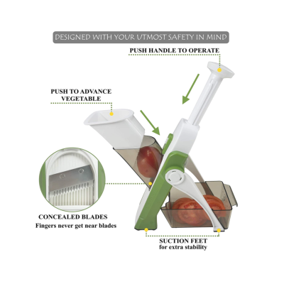 Feliator de legume pliabil tip mandolina cu 4 functii tava de colectare SR 266