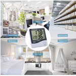 Higrometru HTC-1 cu Termometru De Camera si Ceas cu Ecran LCD