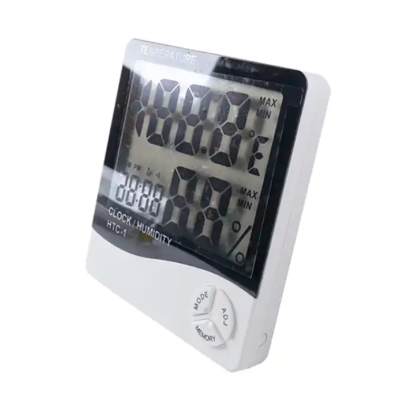 Higrometru HTC-1 cu Termometru De Camera si Ceas cu Ecran LCD