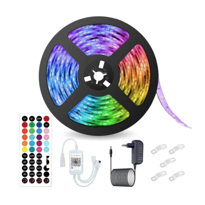 Kit Banda LED RGB Andowl Q T168 de 5 Metri Sincronizare Muzicala Bluetooth Controlul Aplicatie