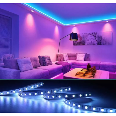 Kit Banda LED RGB cu Telecomanda 300 LED uri Lungime 5m 220V BS