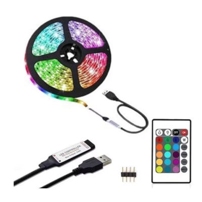 Kit Banda Led RGB cu USB lungime 2M telecomanda pentru TV PC Auto Casa Iluminat decorativ Q DT20