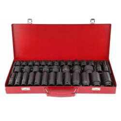 Set trusa chei tubulare impact lungi 1/2 cu 35 piese 8-32mm intarite pistol impact 