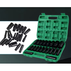 Trusa 20 tubulare de impact 1/2 de la 8 la 32 mm Verde