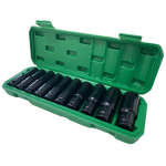 Trusa Chei Tubulare Impact  - 10 Tubulare  1/2 8 - 24 Mm Cutie Rosu/Verde