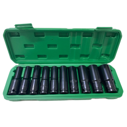 Trusa Chei Tubulare Impact  - 10 Tubulare  1/2 8 - 24 Mm Cutie Rosu/Verde