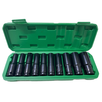 Trusa Chei Tubulare Impact  - 10 Tubulare  1/2 8 - 24 Mm Cutie Rosu/Verde