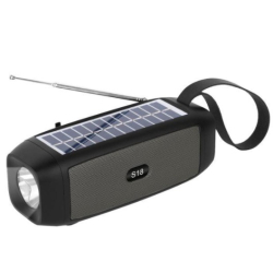 UB Boxa Portabila S18 Gri Bluetooth USB Radio Lanterna cu incarcare solara TAI
